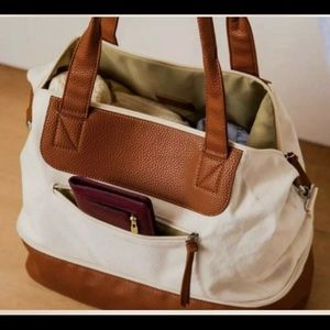 NWT Graf Lantz Carry-on Travel Weekender Canvas Vegan Leather Bag- Alltrue